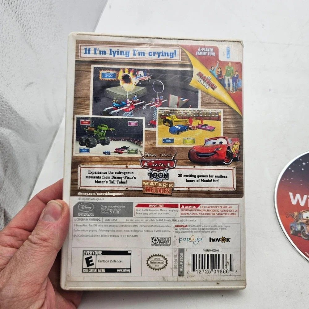 Cars Toon Mater's Tall Tales Nintendo Wii Game Case Disc E Disney Racing